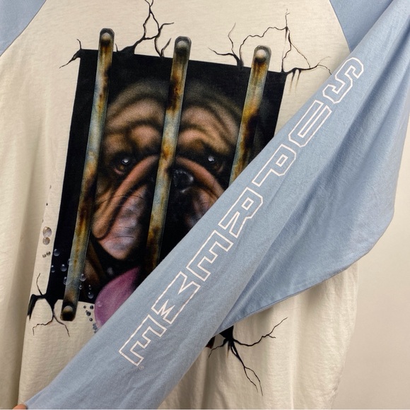 Supreme Dog Raglan Long Sleeve L/S Top Shirt Blue Size Medium Mario Ayala - Picture 8 of 16